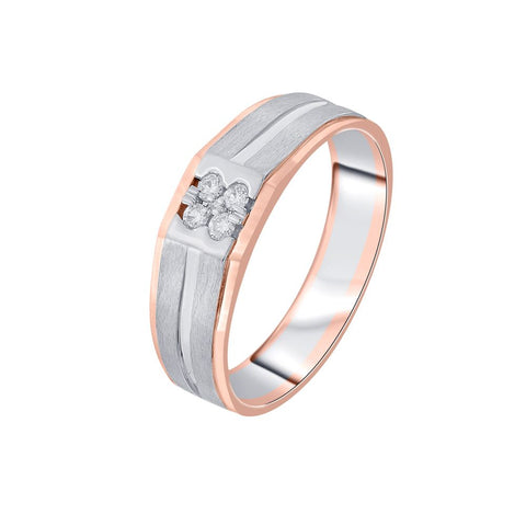 Men's Contemporary Diamond Finger Ring - 950Pt Platinum - GEMHUB