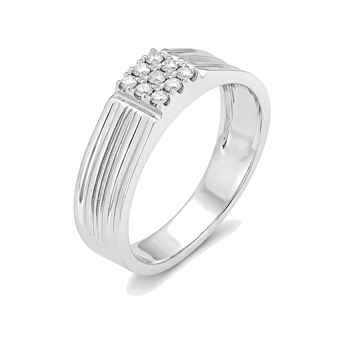 Square Diamond Ring for Men in Platinum - 950Pt Platinum - GEMHUB