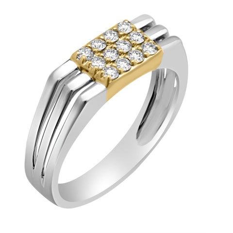 Well Crafted Men's Square Ring - 950Pt Platinum - GEMHUB