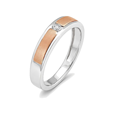 Dual toned Platinum Men's Ring - 950Pt Platinum - GEMHUB