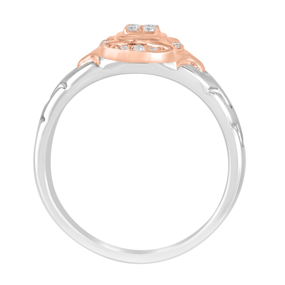 Glossy Men's Rose Gold and Diamond Finger Ring - Image 3 - GEMHUB