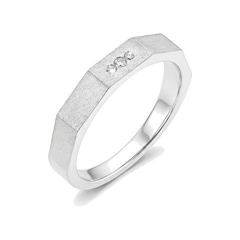 Men's Textured Platinum Ring - 950Pt Platinum - GEMHUB