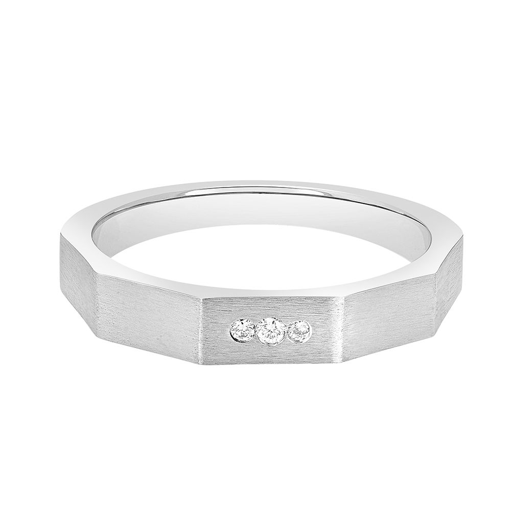 Men's Textured Platinum Ring - Image 2 - GEMHUB