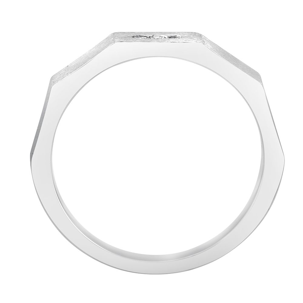 Men's Textured Platinum Ring - Image 3 - GEMHUB