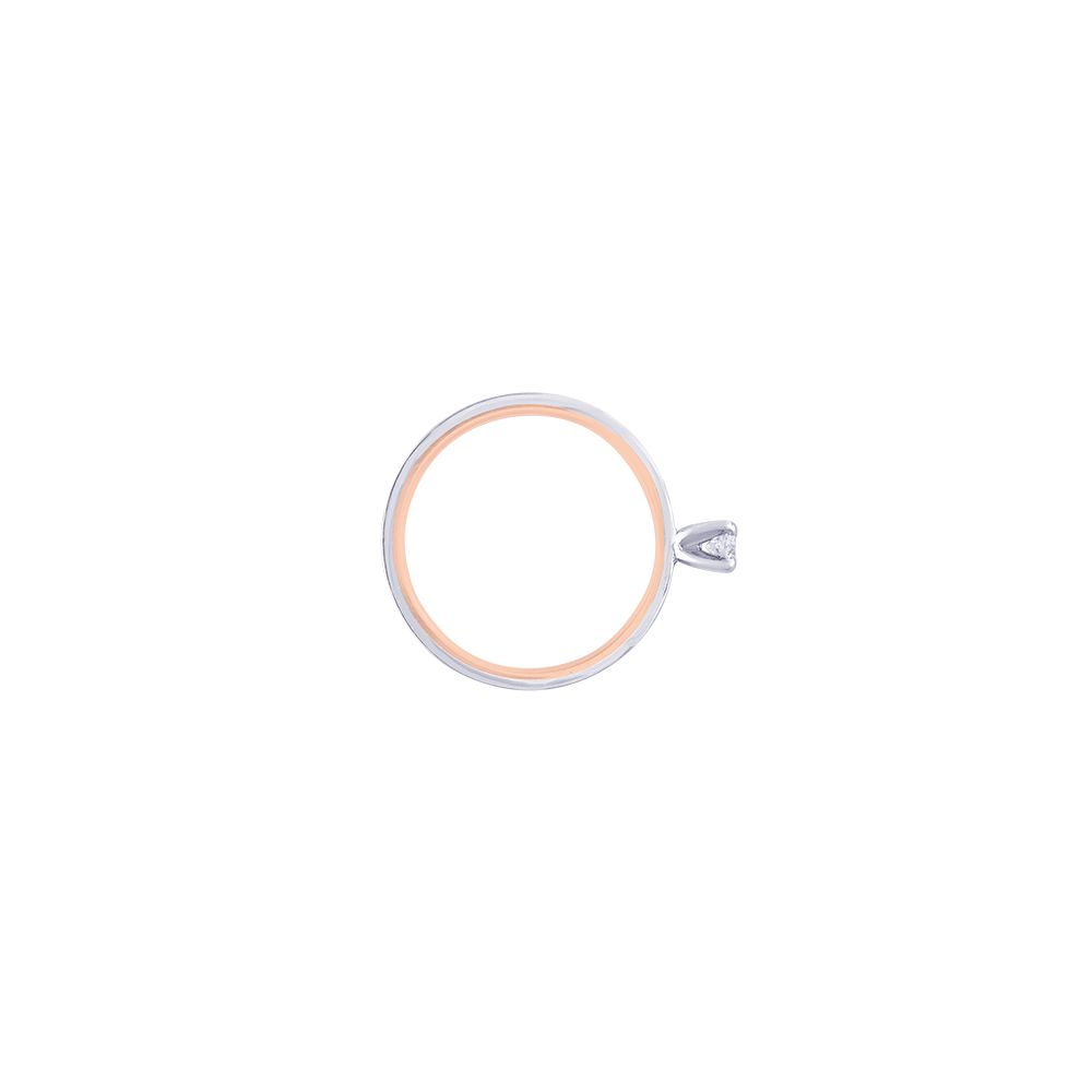 Dual Toned Platinum Solitaire Ring - Image 2 - GEMHUB