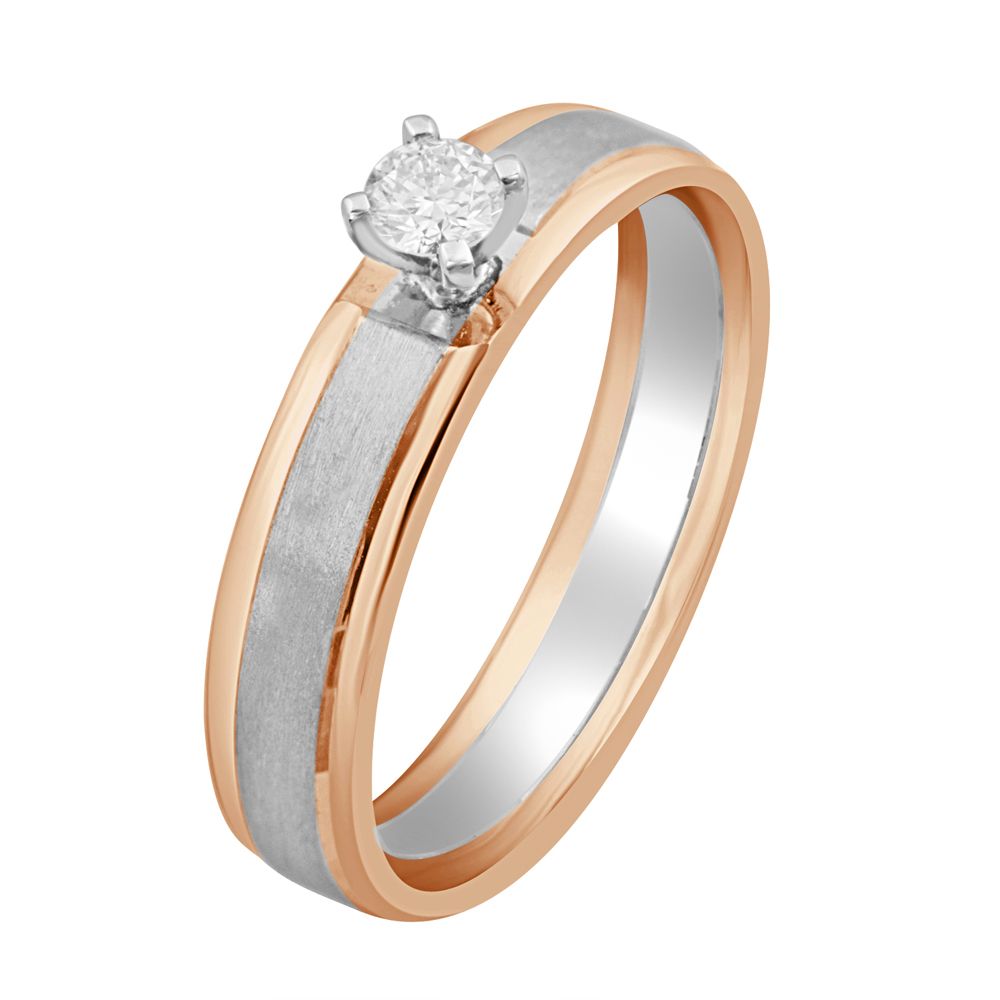Single Diamond and Platinum Finger Ring - 950Pt Platinum - GEMHUB