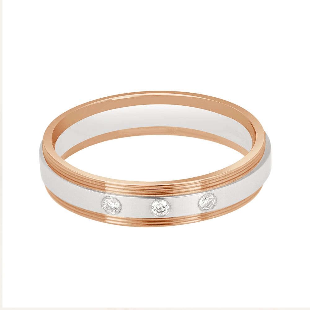 Diamond Accented Platinum and Rose Gold Ring - Image 2 - GEMHUB