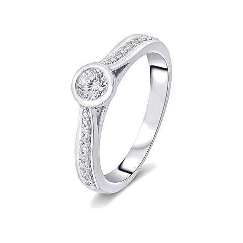 Contemporary Platinum Diamond Ring - 950Pt Platinum - GEMHUB