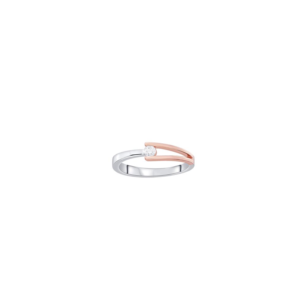 Stylish Finger Ring in 950Pt Platinum and Rose Gold - Image 2 - GEMHUB