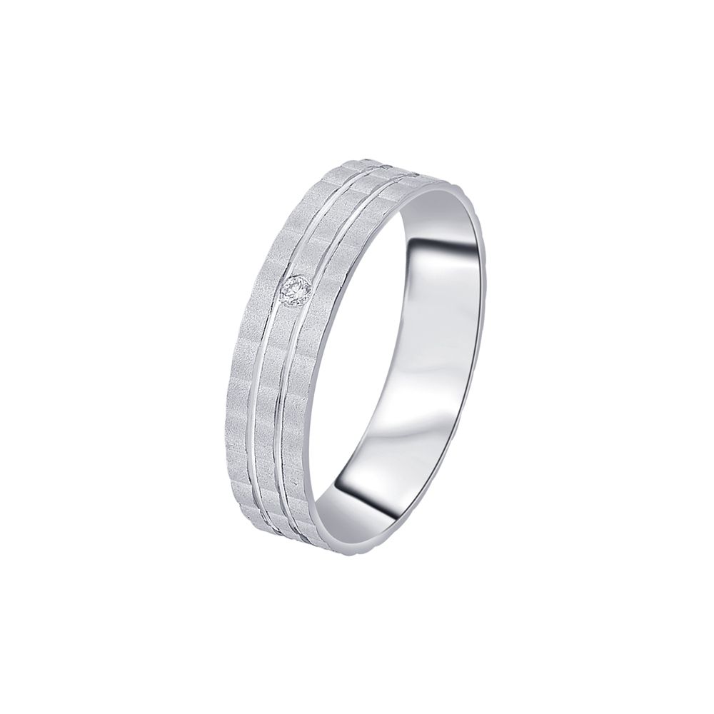 Glamorous Platinum and Diamond Finger Band for Men - 950Pt Platinum - GEMHUB