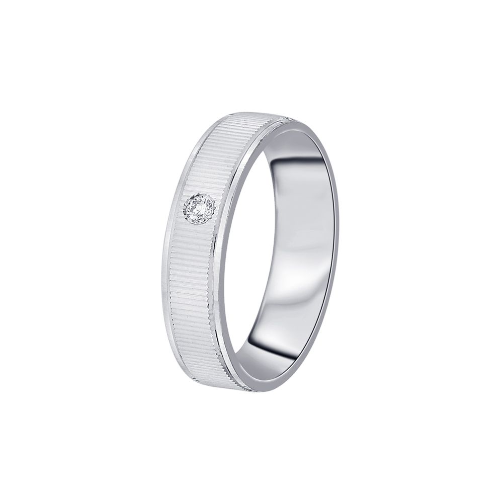 Simple Platinum and Diamond Band For Men - 950Pt Platinum - GEMHUB