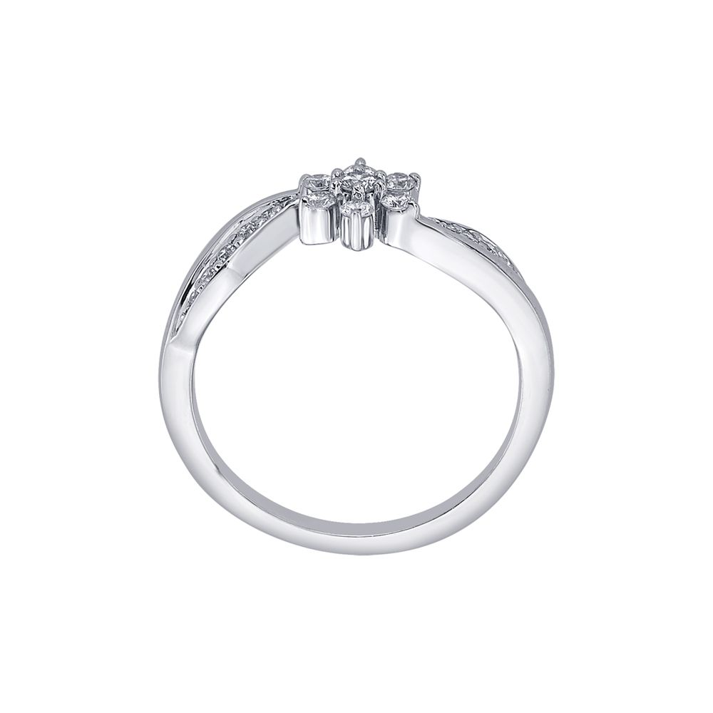 Floral Diamond Platinum Finger Ring - Image 3 - GEMHUB
