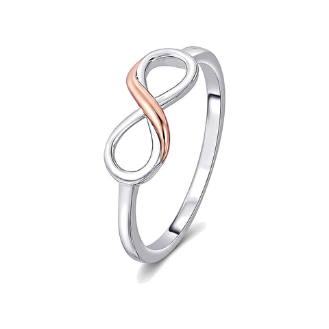 Infinity Design Platinum and Rose Gold Finger Ring - 950Pt Platinum - GEMHUB