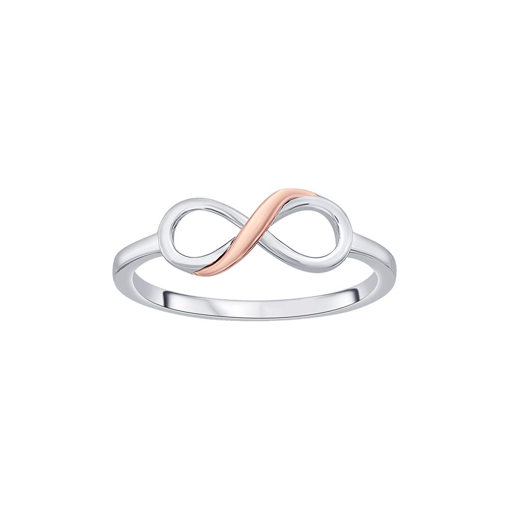 Infinity Design Platinum and Rose Gold Finger Ring - Image 2 - GEMHUB