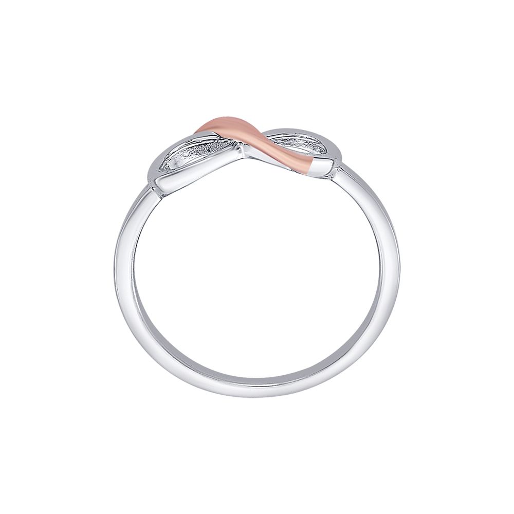 Infinity Design Platinum and Rose Gold Finger Ring - Image 3 - GEMHUB