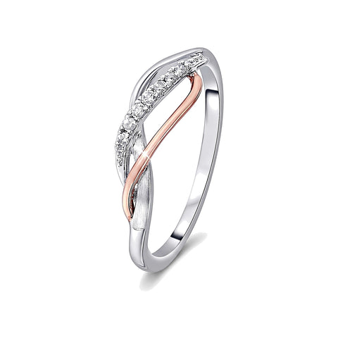 Stunning Platinum and Rose Gold Finger Ring - 950Pt Platinum - GEMHUB