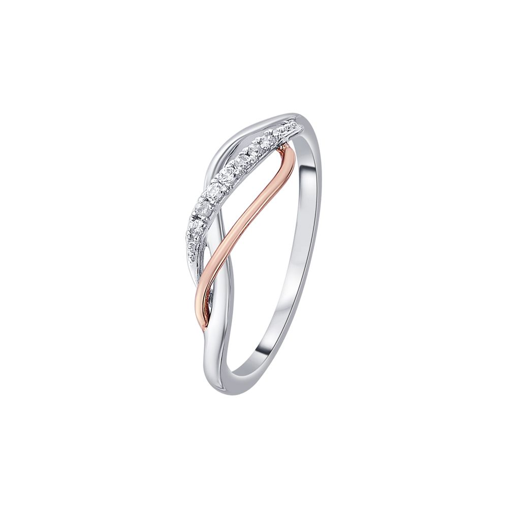 Stunning Platinum and Rose Gold Finger Ring - 950Pt Platinum - GEMHUB