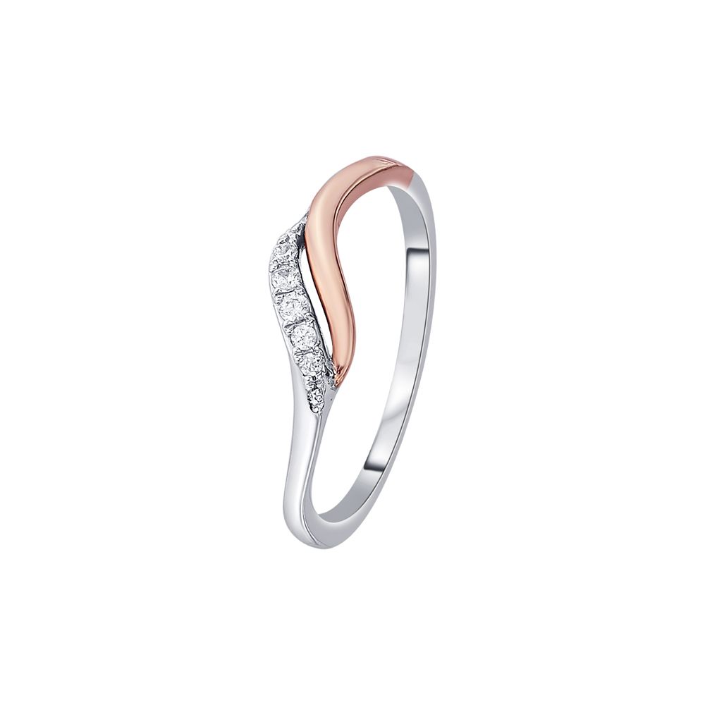 Swirl Design Diamond and Platinum Finger Ring - 950Pt Platinum - GEMHUB