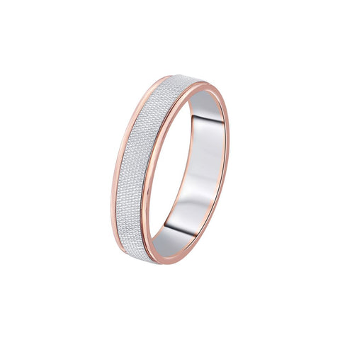 Sleek Dual Metal Men's Ring - 950Pt Platinum - GEMHUB