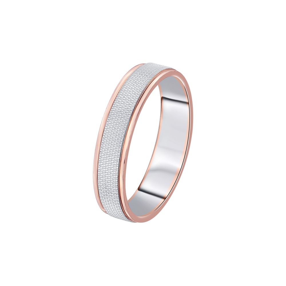 Sleek Dual Metal Men's Ring - 950Pt Platinum - GEMHUB