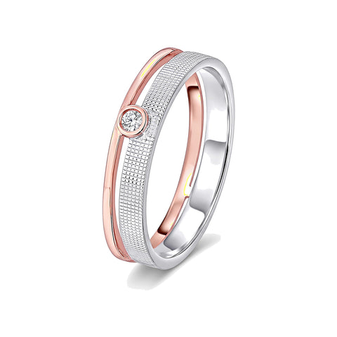 Elegant Platinum and Rose Gold Men's Band - 950Pt Platinum - GEMHUB