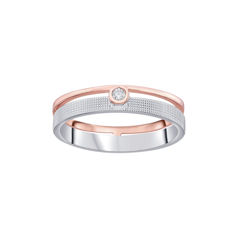 Elegant Platinum and Rose Gold Men's Band - Image 2 - GEMHUB