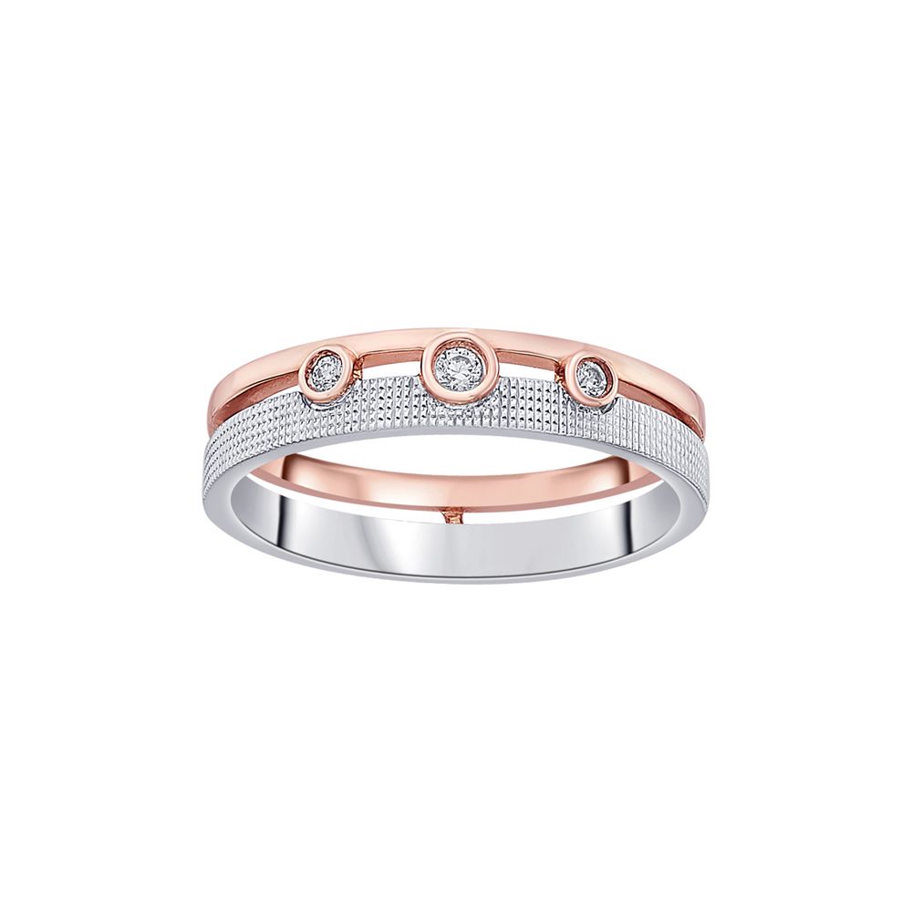 Elegant Platinum and Rose Gold Women's Band - Image 2 - GEMHUB