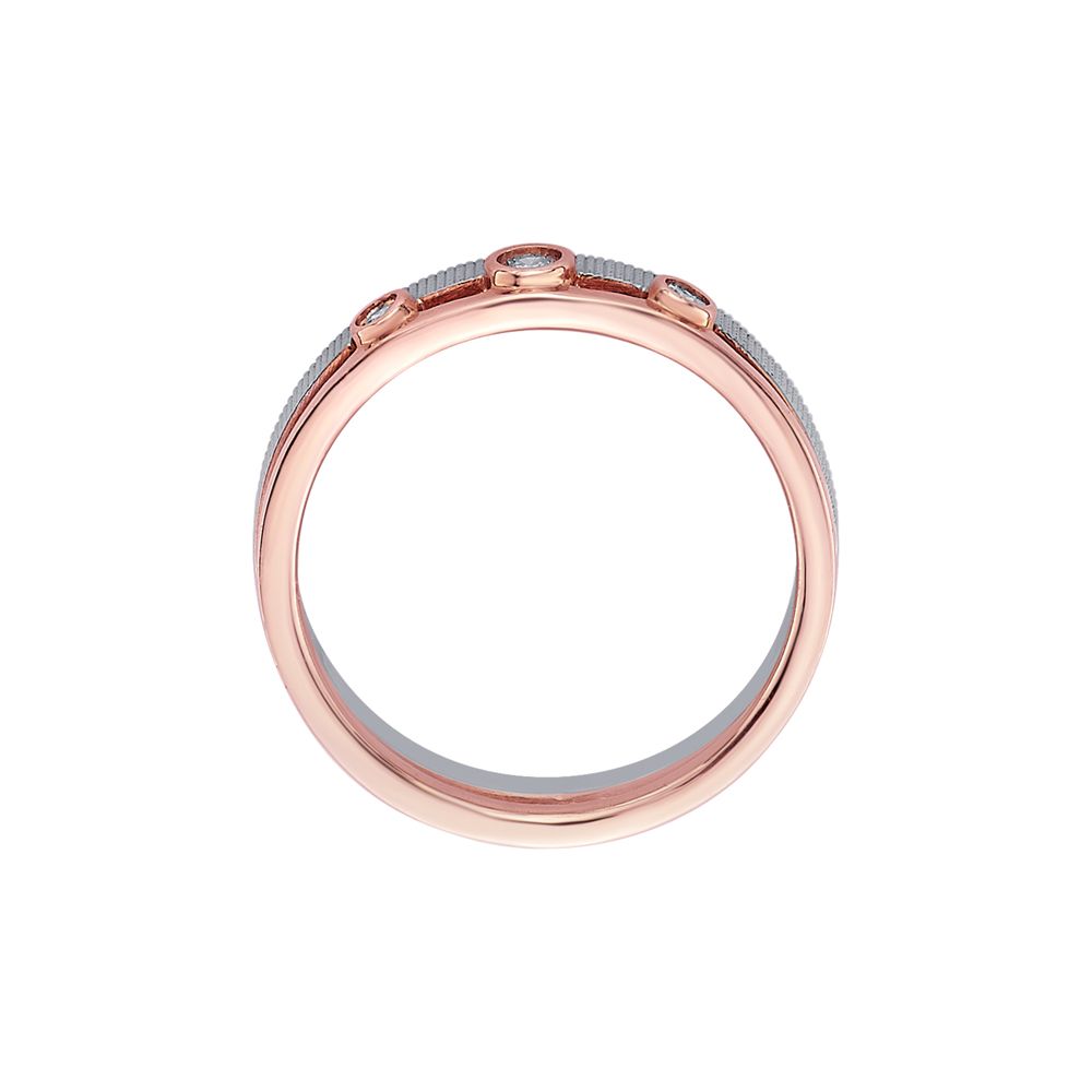 Elegant Platinum and Rose Gold Women's Band - Image 3 - GEMHUB