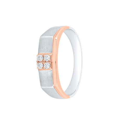 Stunning Geometric Diamond Men's Finger Band - 950Pt Platinum - GEMHUB