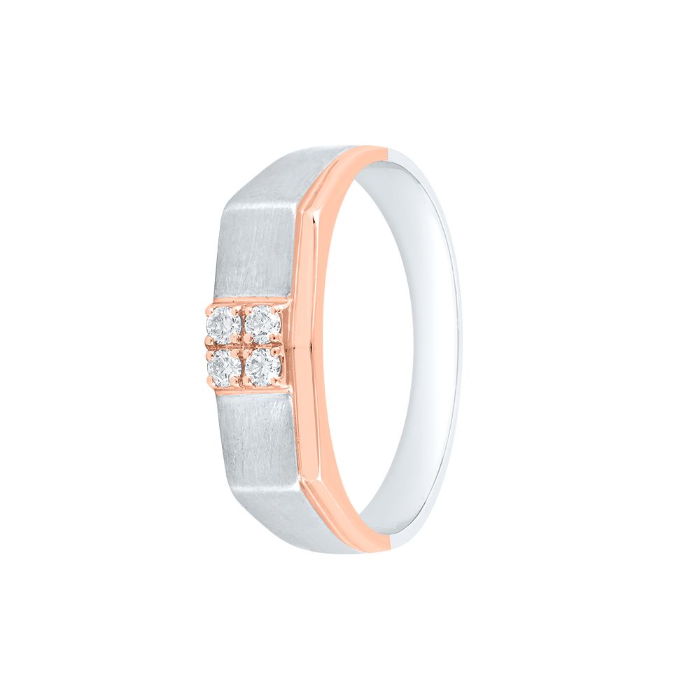 Stunning Geometric Diamond Men's Finger Band - 950Pt Platinum - GEMHUB