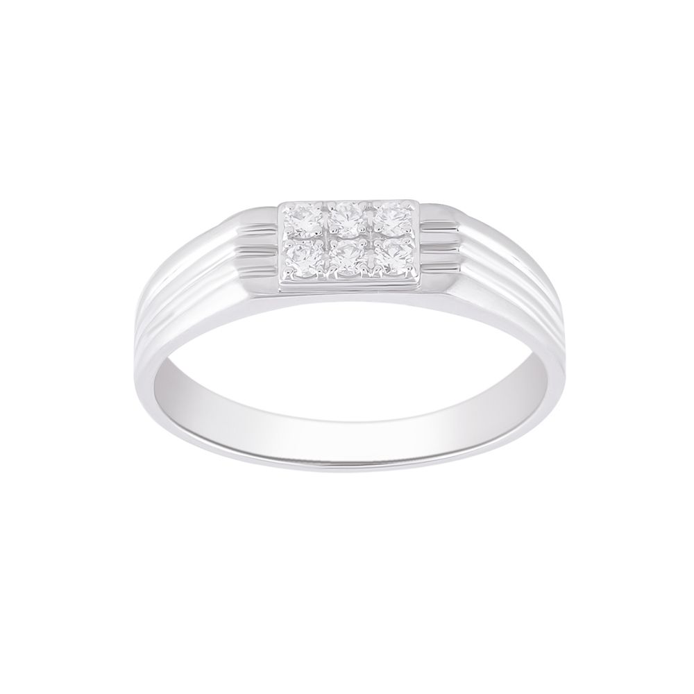Regal Diamond and Platinum Men's Finger Band - Image 2 - GEMHUB