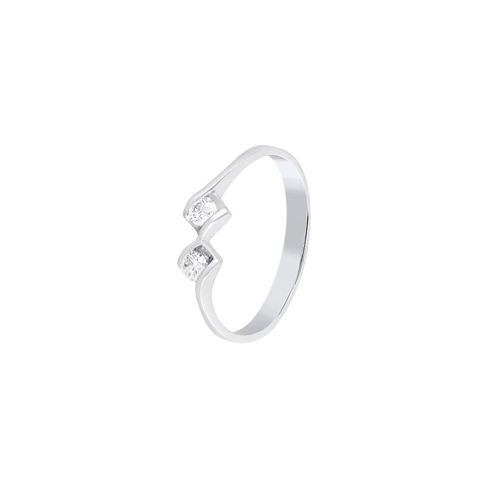 Dazzling 2-diamond and Platinum Finger Ring - 950Pt Platinum - GEMHUB