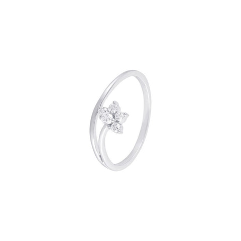 Contemporary Floral Diamond Finger Ring - 950Pt Platinum - GEMHUB