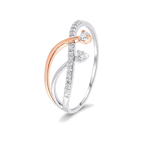 Chic Diamond and Platinum Finger Ring - 950Pt Platinum - GEMHUB
