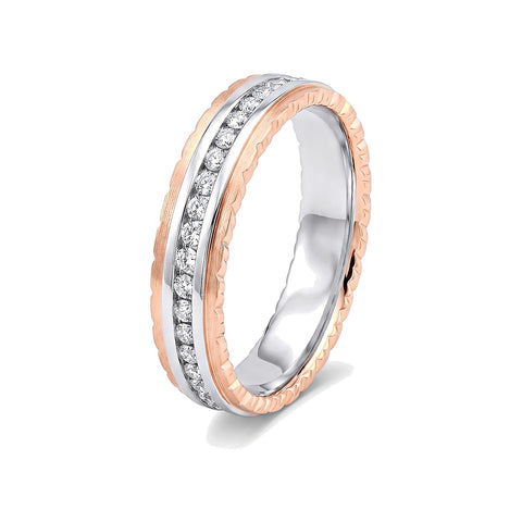 Lustrous Dual Metal Platinum Ring - 950Pt Platinum - GEMHUB