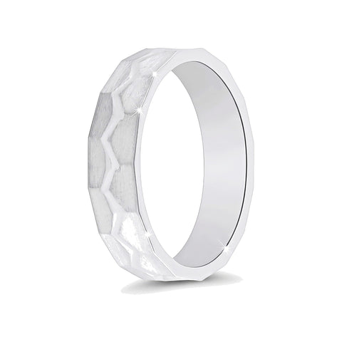 Polished Platinum Ring For Men - 950Pt Platinum - GEMHUB
