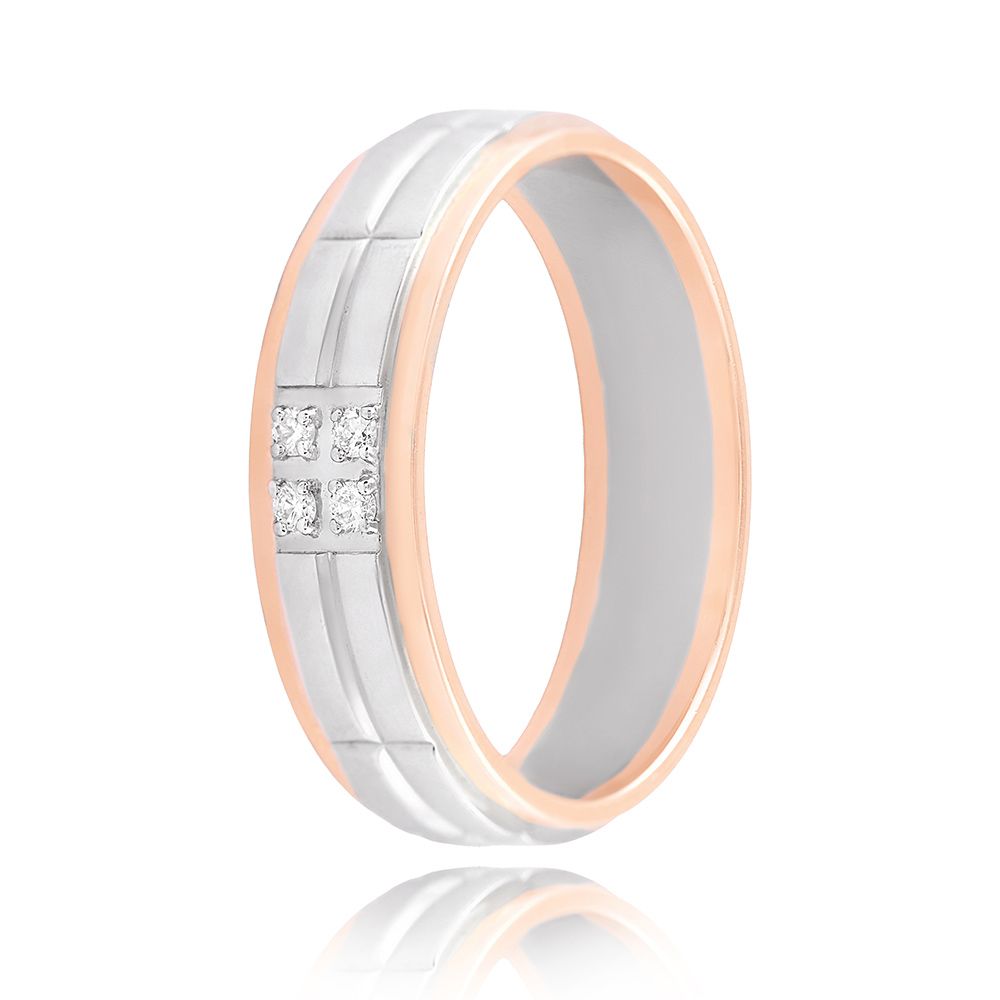 Dual Sleek Diamond Ring - 950Pt Platinum - GEMHUB