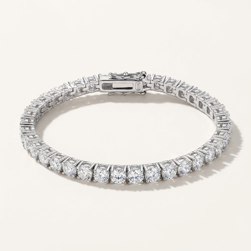 9.30Ct Round Cut Sparkling Natural Diamond Tennis Bracelet 14k Gold