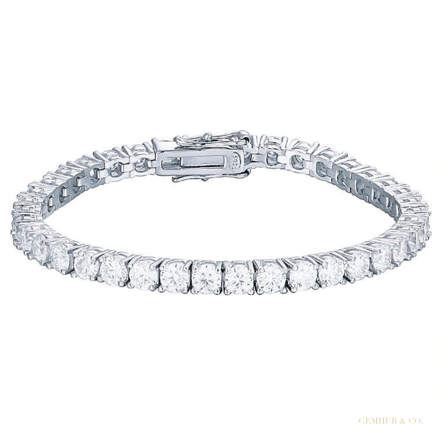 9.30Ct Round Cut Sparkling Natural Diamond Tennis Bracelet 14k Yellow Gold – white background main image