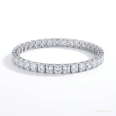 Special 5CT Round Cut Natural Diamond Tennis Bracelet Gift 14k Yellow Gold – white background main image