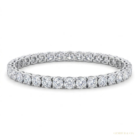 5Ct Round Cut GH/VS Natural Diamond Tennis Bracelet Birthday Gift 14k White Gold – white background main image