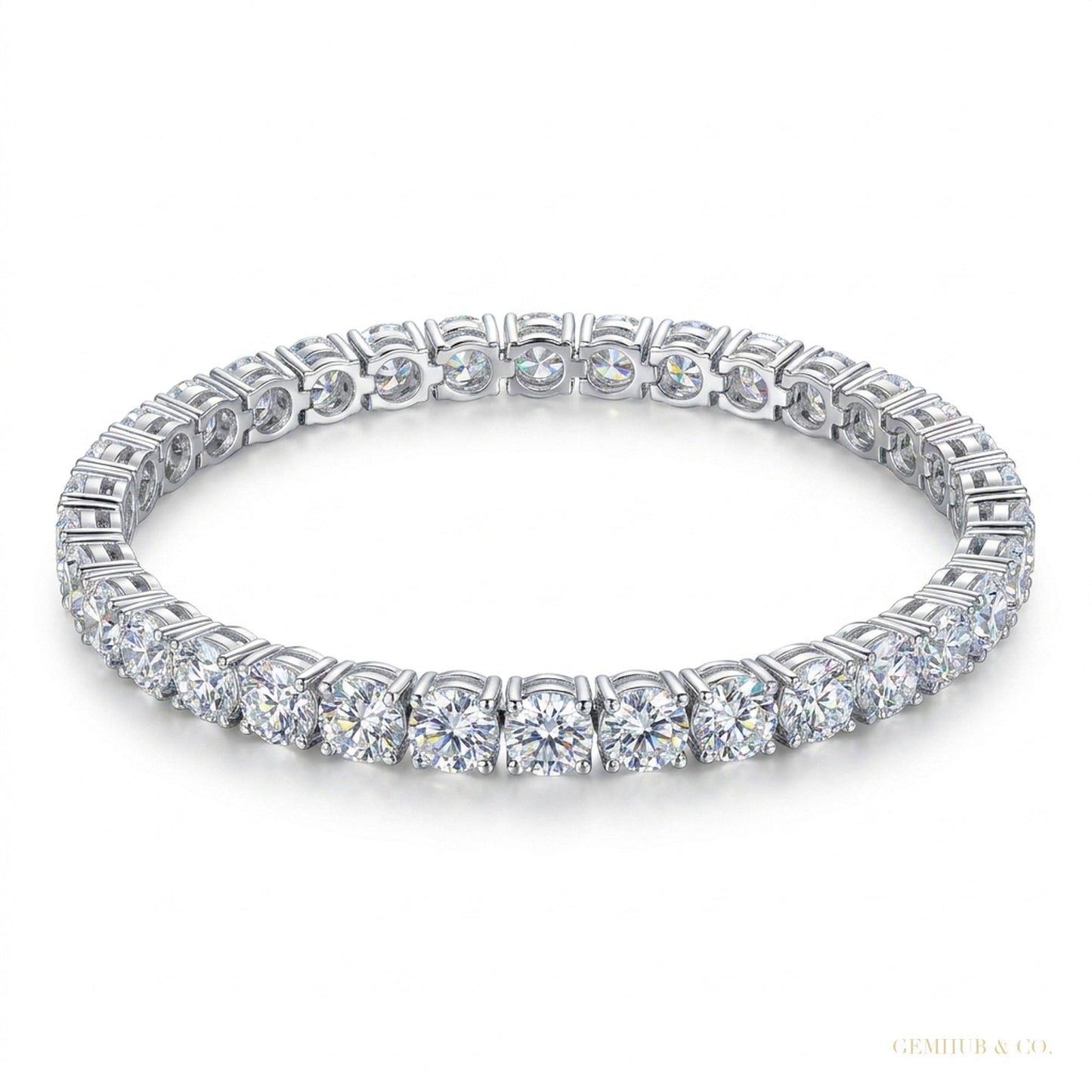 Attractive Round Cut Natural Red Ruby Tennis Bracelet For Women 14k Yellow Gold – white background main image