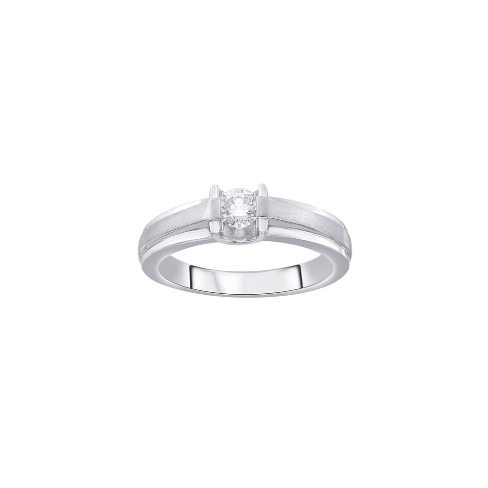 Glossy Platinum Solitaire Diamond Ring - Image 2 - GEMHUB