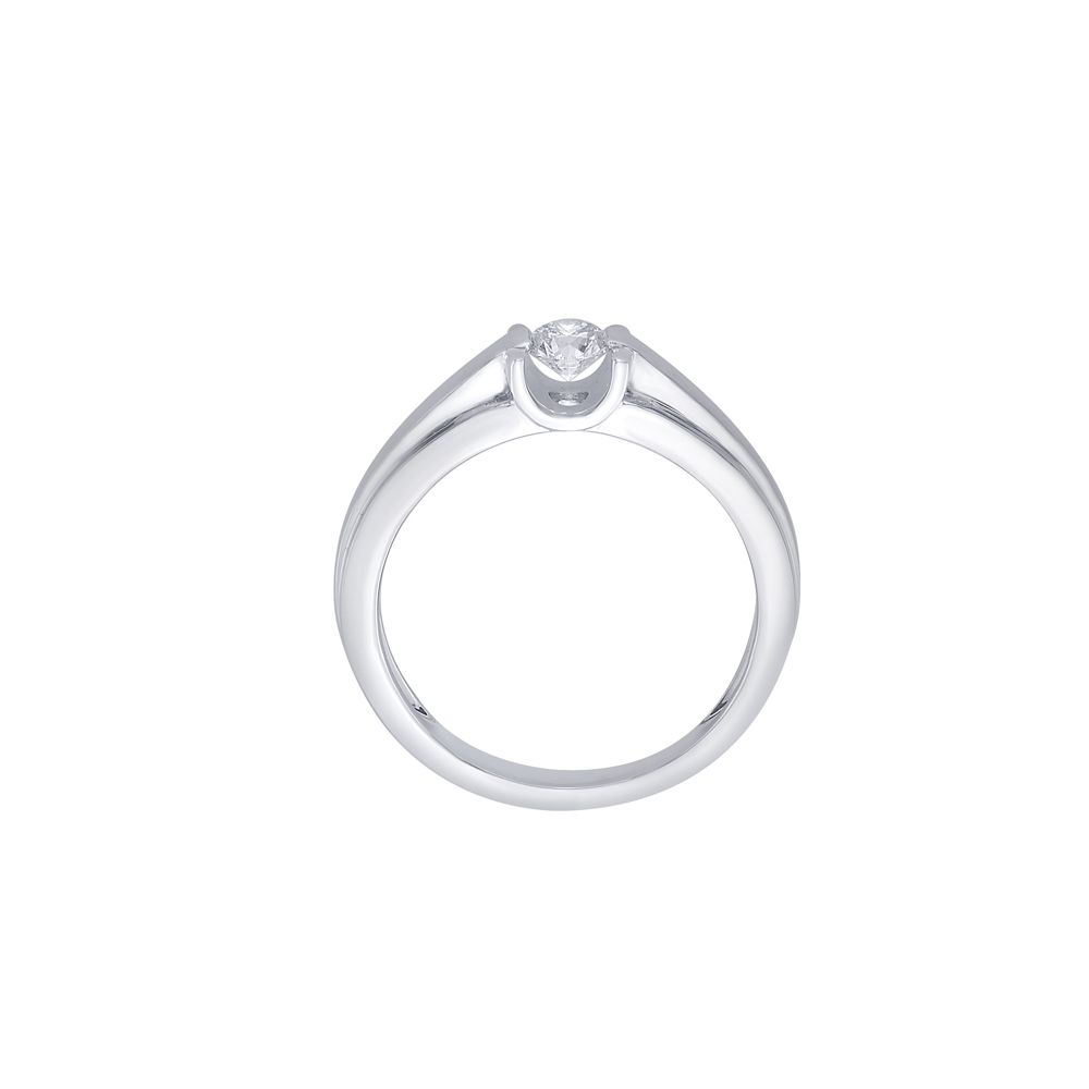 Glossy Platinum Solitaire Diamond Ring - Image 3 - GEMHUB