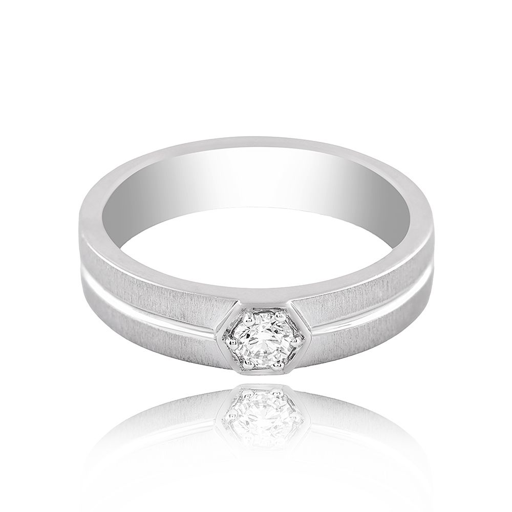Sleek Platinum Diamond Ring - Image 2 - GEMHUB