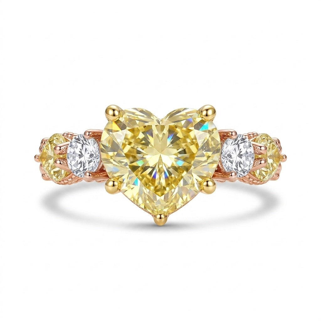 Lab-grown diamond heart solitaire ring worn on hand - GemHub Gurgaon