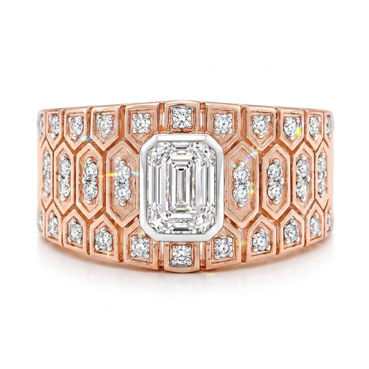 IGI certified lab-grown diamond halo ring worn on hand - GemHub