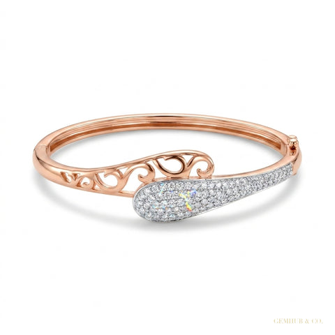 0.91 Ct Natural Diamond Bracelet H-I Color VS Clarity Solid Gold Fine Jewellery – white background main image