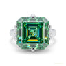 10.10 ct DEW Certified Blue Moissanite Asscher Cut Solitaire Ring Ring 18K Gold Plated in 18K Gold Plated Vermeil