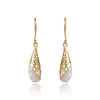 Natural Diamond Earrings 0.61 Ct. Certified in 18K Yellow Gold Dangle Drop